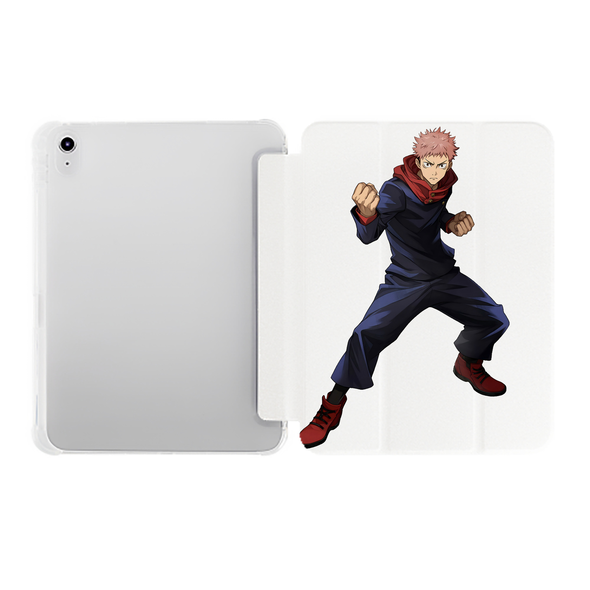 （画像用） 呪術廻戦 Jujutsu Kaisen IPad ケース ペン収納付き 三つ折りスタンド PUレザー×シリコン 対応機種9.5/10.5/10.9インチ